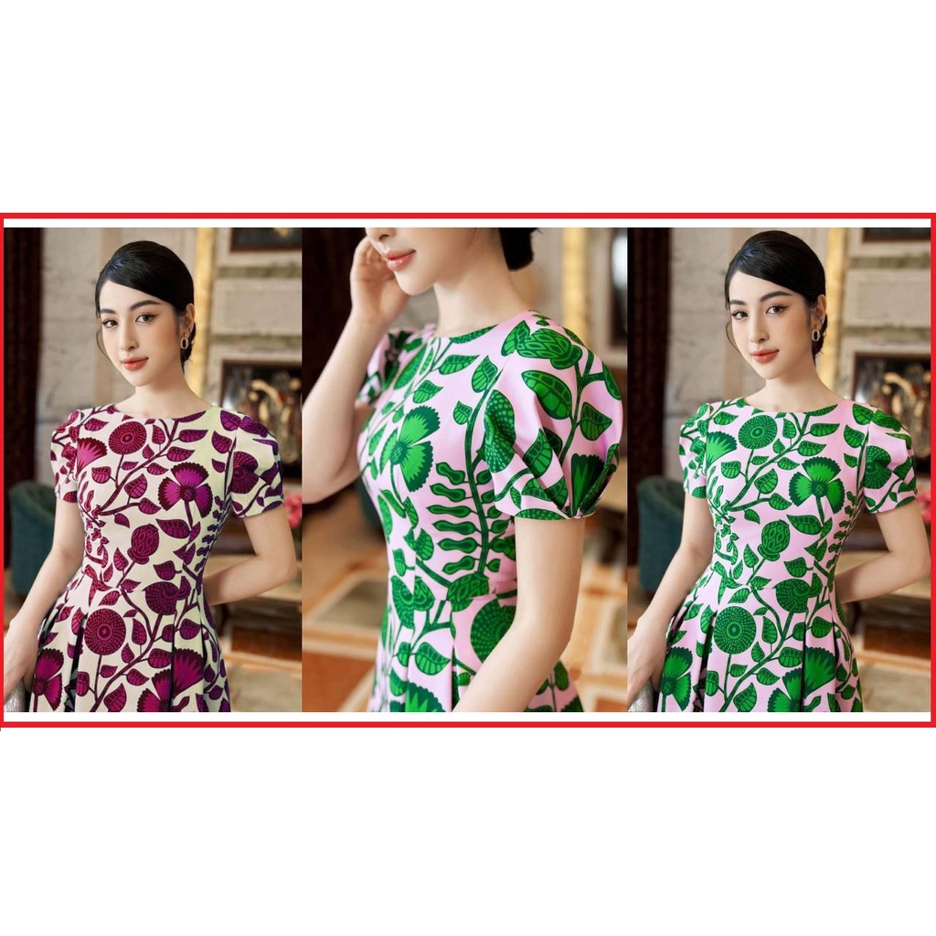 Đầm thiết kế hoa dây in 3d D028- Ladyfashion