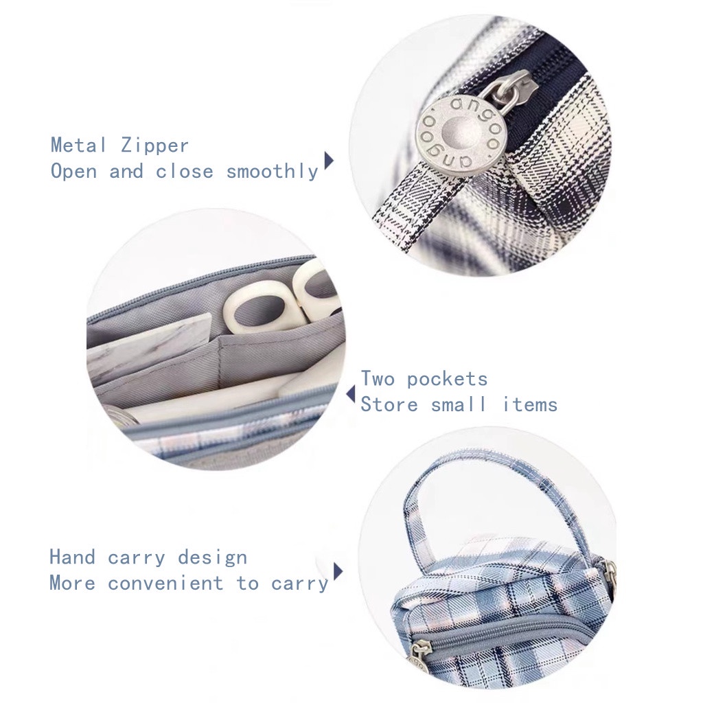 Túi Đựng Bút Bằng Vải Canvas Cỡ Lớn Kiểu Hàn Quốc Đơn Giản Dễ Thương Cho Học Sinh Ốp