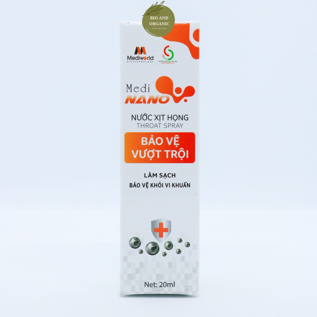 Kháng khuẩn vượt trội từ công nghệ nano bạc Nước xịt họng MediNano