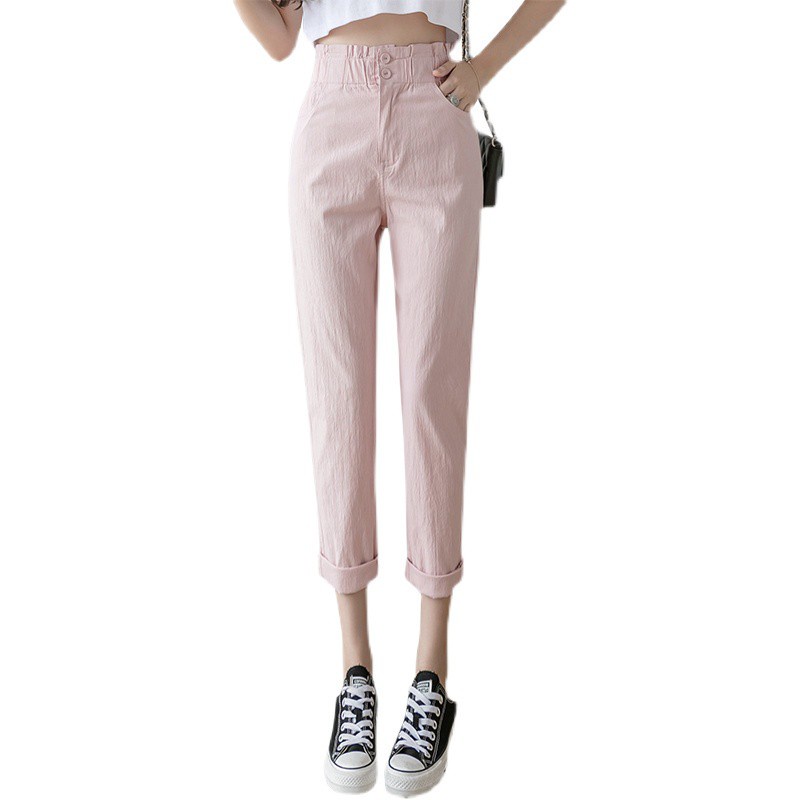 Quần Cotton Lưng Cao Ống Rộng Cá Tính Dành Cho Nữ | BigBuy360 - bigbuy360.vn