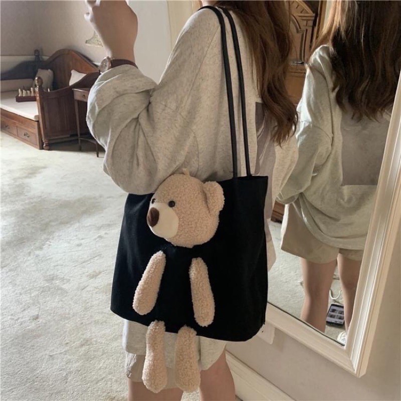 TÚI TOTE GẤU BÔNG TO