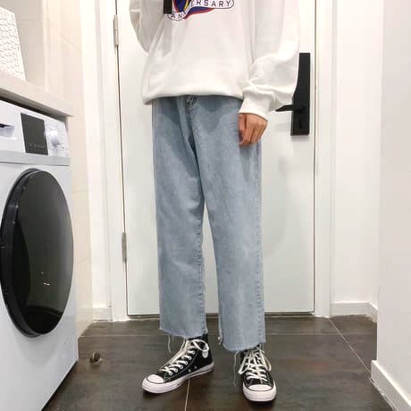 Quần jean baggy xanh bạc rách Gấu cá tính nam, nữ ống đứng, dáng suông, không phai, màu A02 - Z01 Town | BigBuy360 - bigbuy360.vn