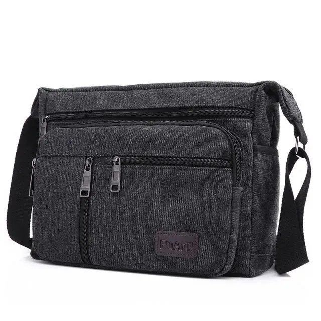 Man's briefcaseCanvas Backpack men's single shoulder waterproof messenger bBa Lô Vải Túi Đeo Vai Chống Thấm Nước Cho Nam | BigBuy360 - bigbuy360.vn