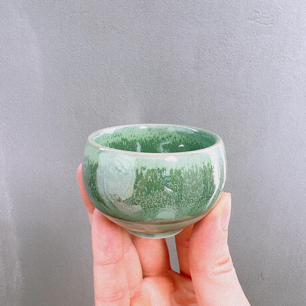 Bộ Ấm Trà ⚱ Gốm Sứ Bát Tràng ⚱ Bộ Ấm Chén Chóp Xanh Thiên Thanh Decor Cao Cấp Gomphuquy Ac91