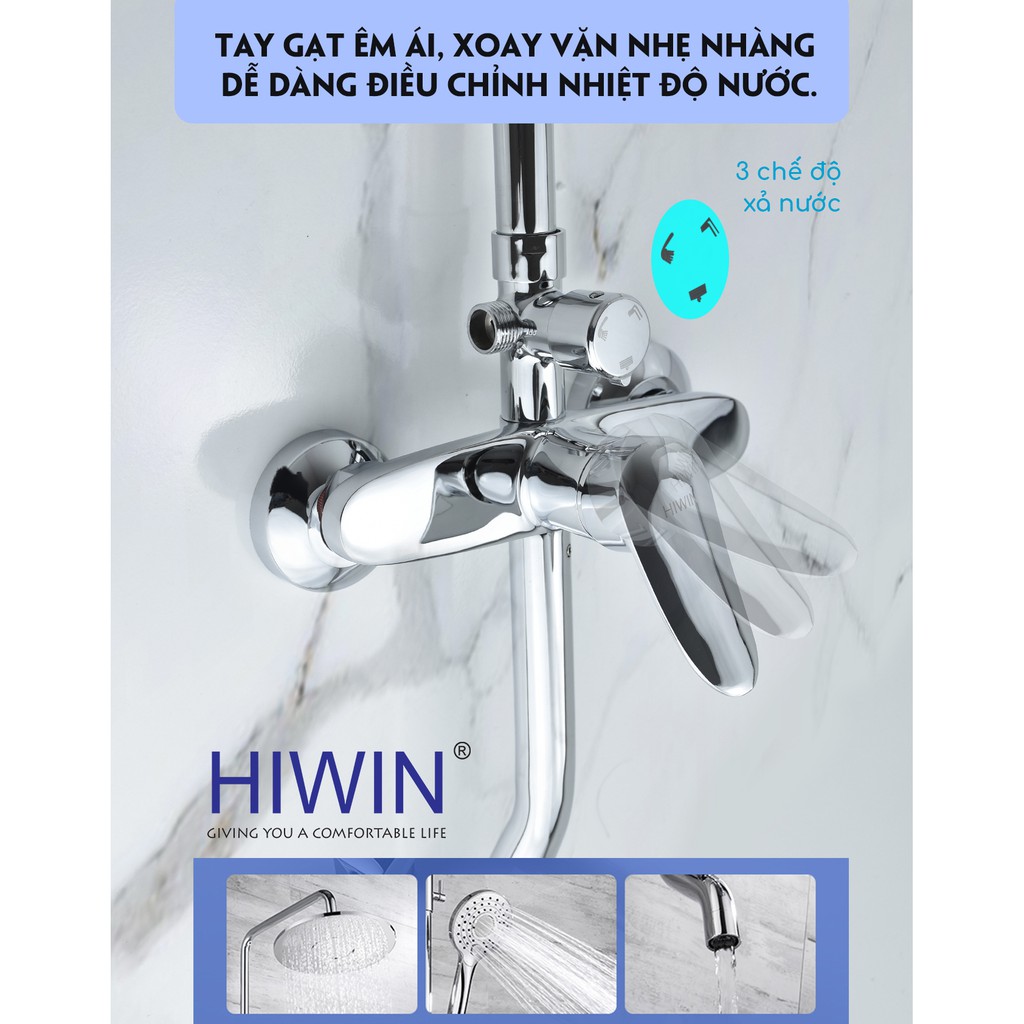 Sen vòi đồng mạ crom mặt gương sáng bóng cao cấp Hiwin KF-105