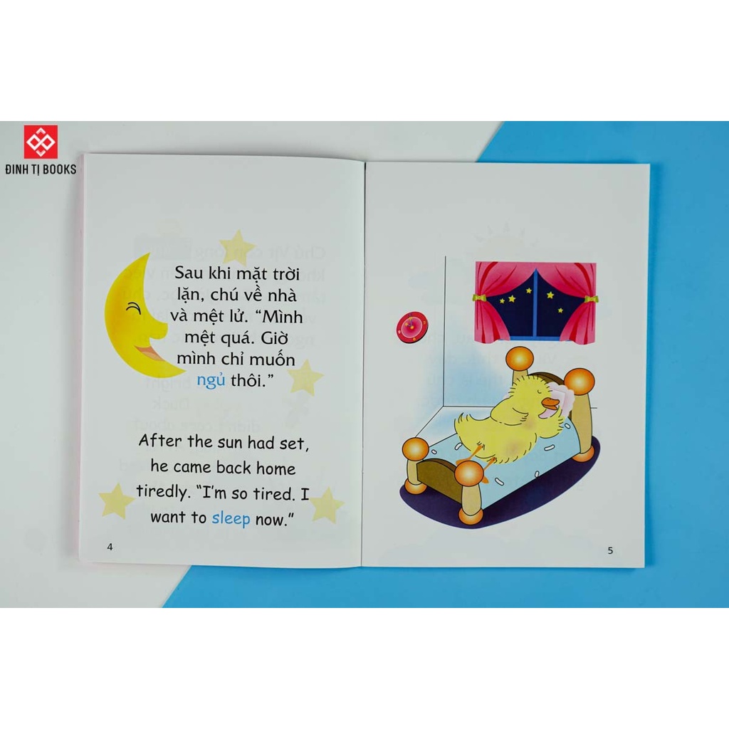 SÁCH - Truyện tranh song ngữ Việt-Anh cho bé - Let’s go to bed early! - Hãy đi ngủ sớm!
