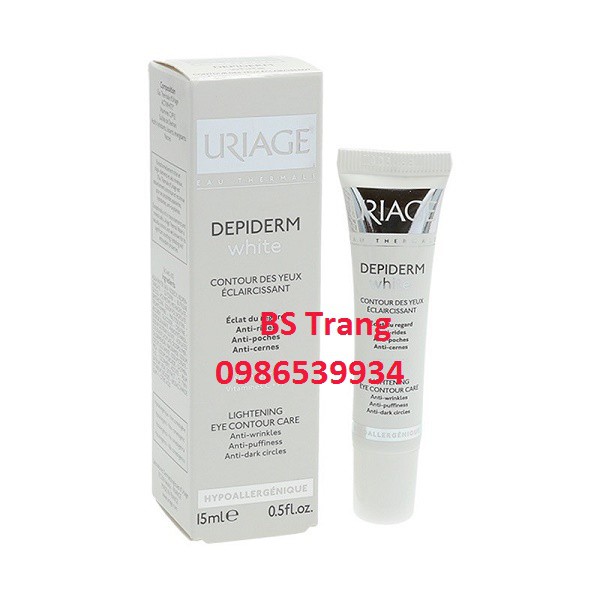 Kem dưỡng giảm thâm quầng mắt giảm bọng mắt Uriage Depiderm White Contour Des Yeux Eclaircissant