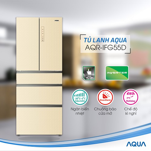 [MIỄN PHÍ VẬN CHUYỂN - LẮP ĐẶT] AQR-IFG55D - Tủ Lạnh Aqua Inverter AQR-IFG55D