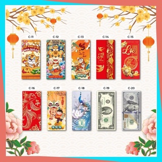 Combo Bao Lì Xì Đẹp Tết 2022 Hoạt Hình Con Cọp Cute Dễ Thương Thần Tài Tiền Đô Độc Lạ Giá Sỉ Rẻ Màu Đỏ Giấy 150 Xịn Xò