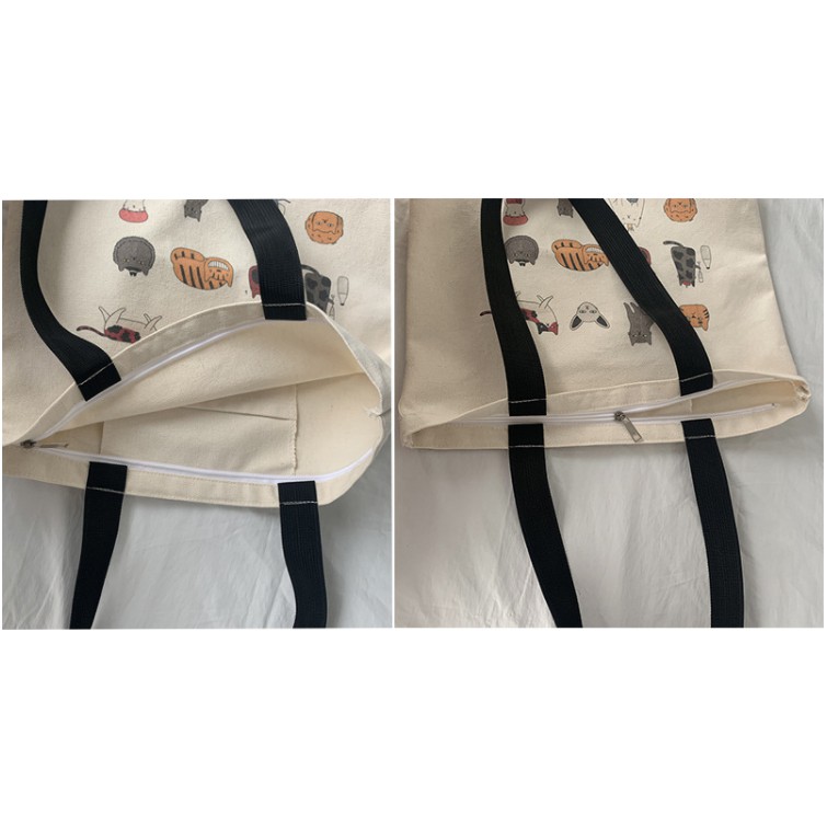 Túi xách canvas cỡ lớn phong cách Nhật Bản thời trang thu đông