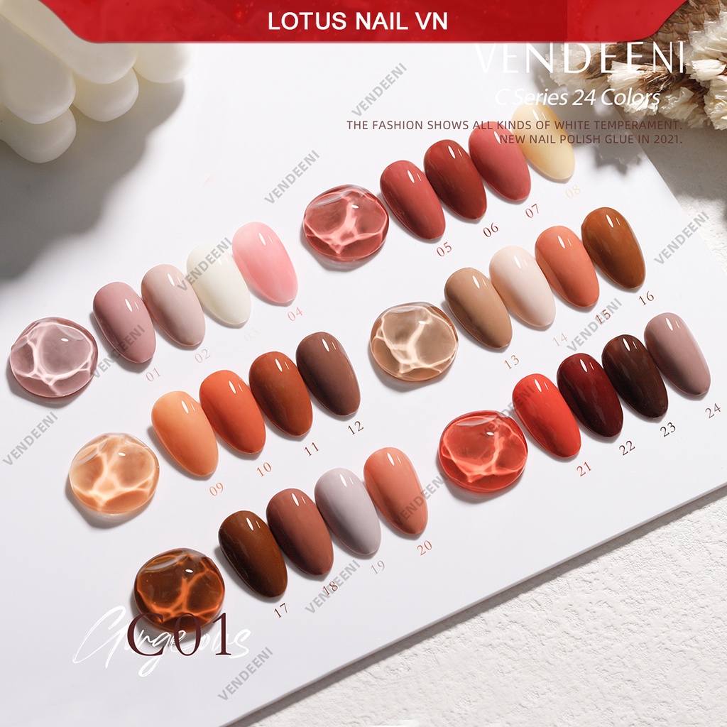 Set sơn gel Vendeeni 24 màu cao cấp 2021 tặng kèm bảng màu