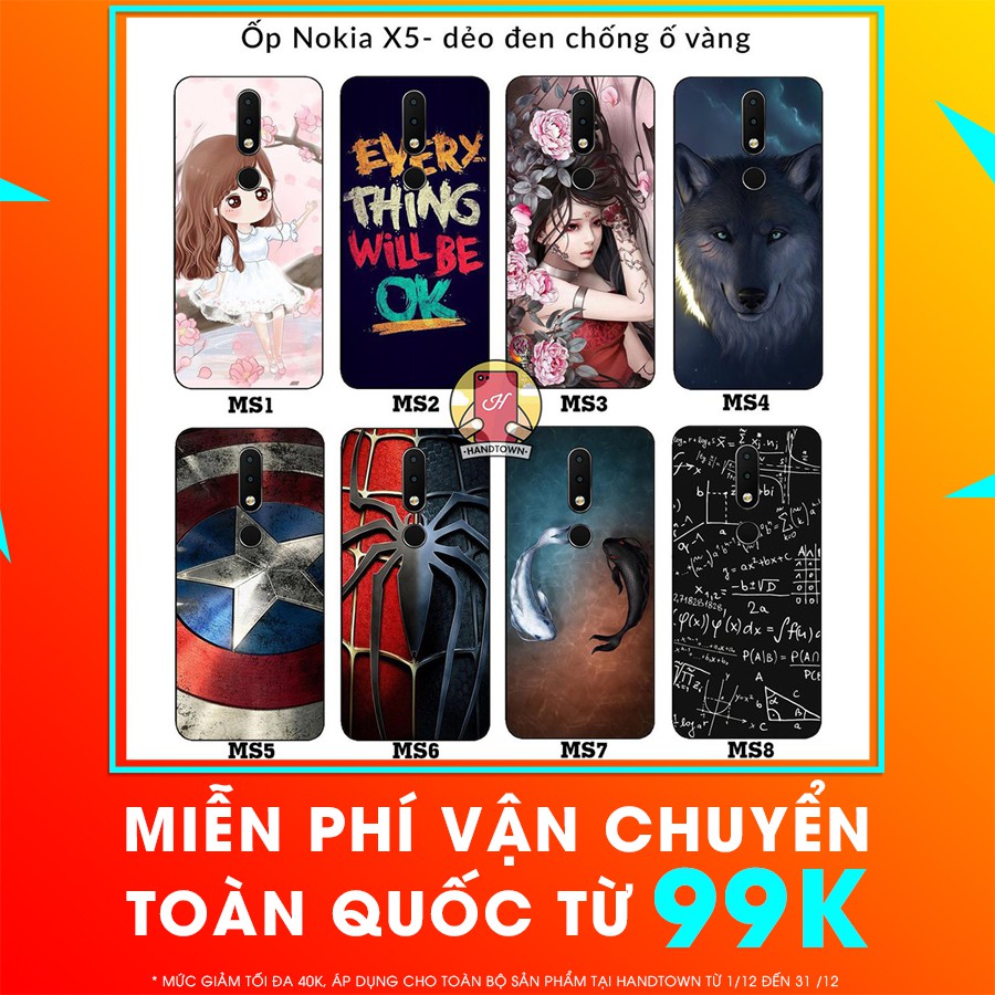 FREESHIP 99K TOÀN QUỐC_Ốp lưng Nokia X5 dẻo đen in hình Phần B