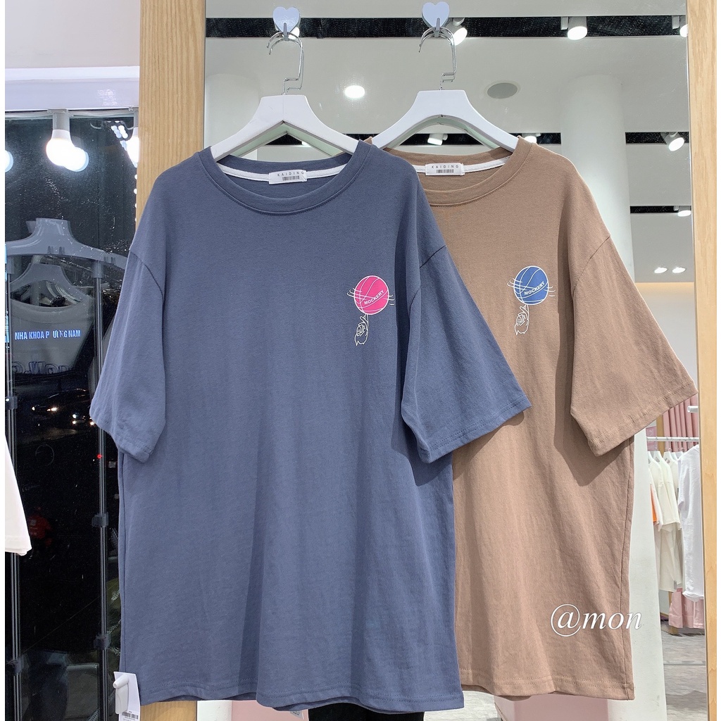 2101576 Áo phông nam nữ form rộng tay lỡ chất cotton dày dặn hình in chữ MOCKER