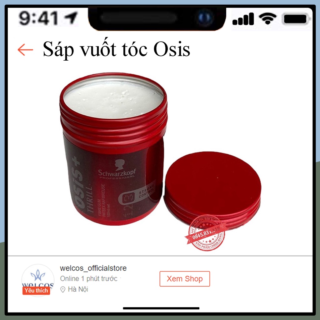 Sáp vuốt tóc nam OSIS Thrill - gel giúp tạo kiểu dễ dàng giữ nếp tóc dành cho nam và nữ MN03