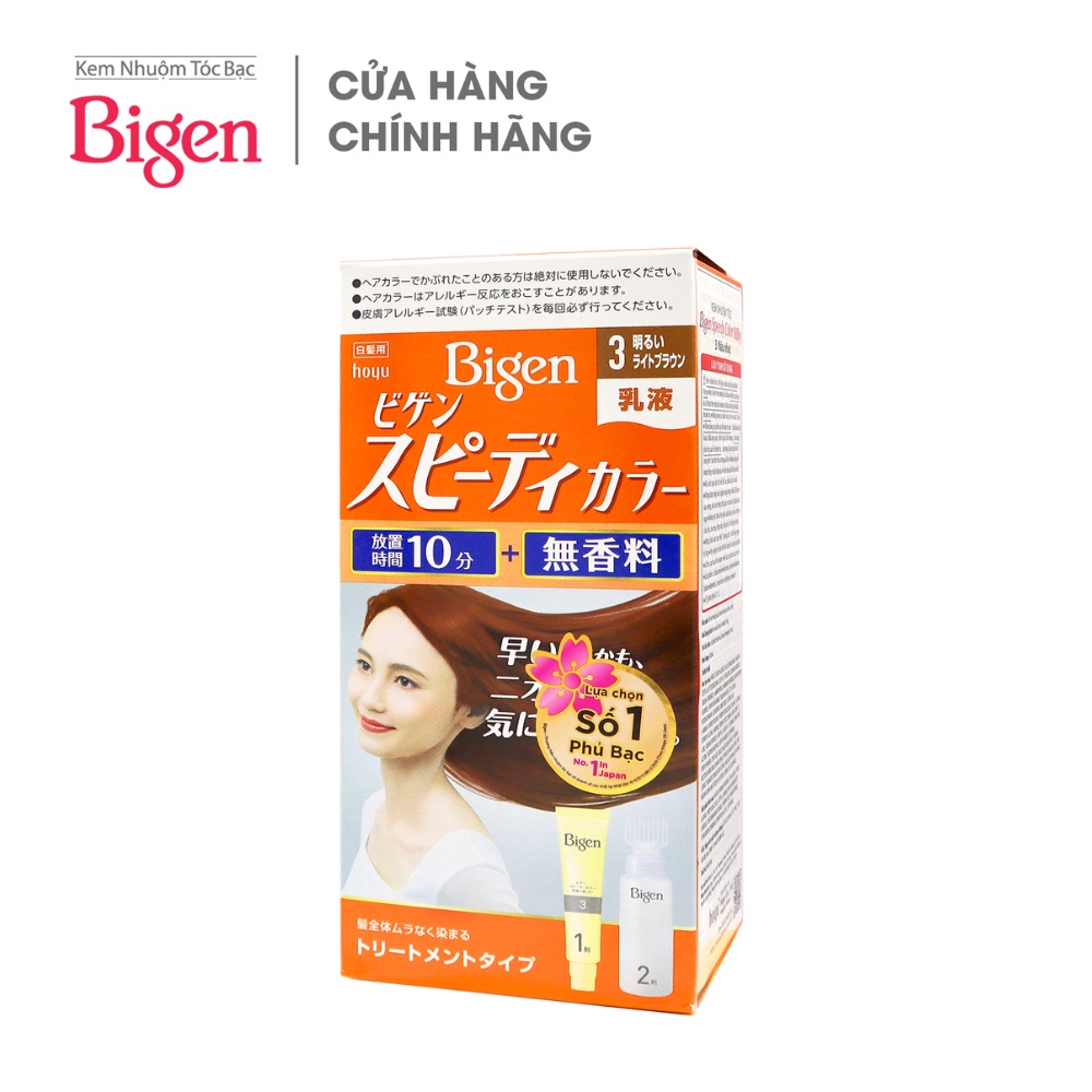 Thuốc nhuộm phủ bạc Bigen Milky 100ml dạng kem nhập khẩu Nhật Bản, nhuộm tóc bạc hoàn toàn, nhuộm dễ tại nhà