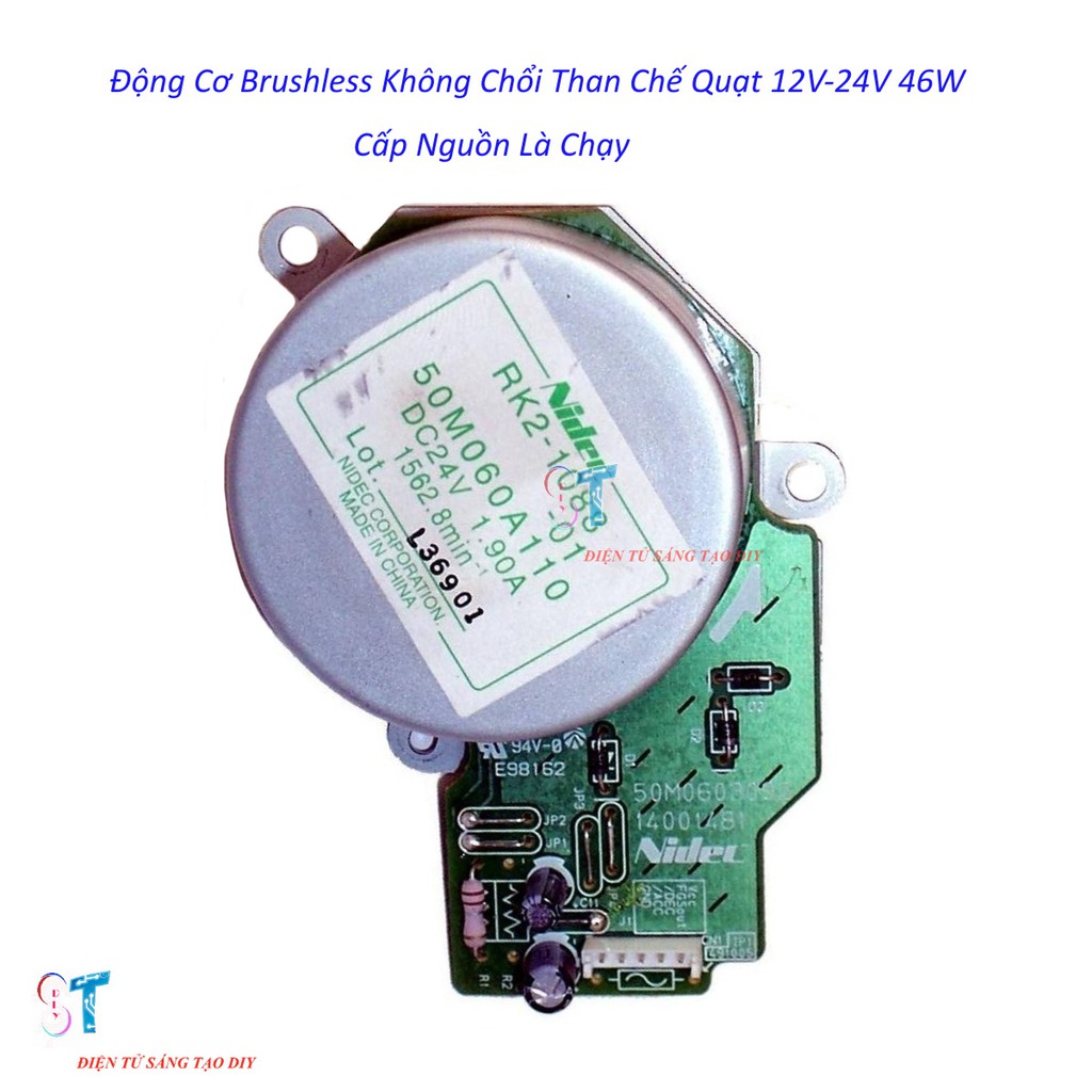 Motor không chổi than chế quạt, phát điện 3 pha 12V 46W