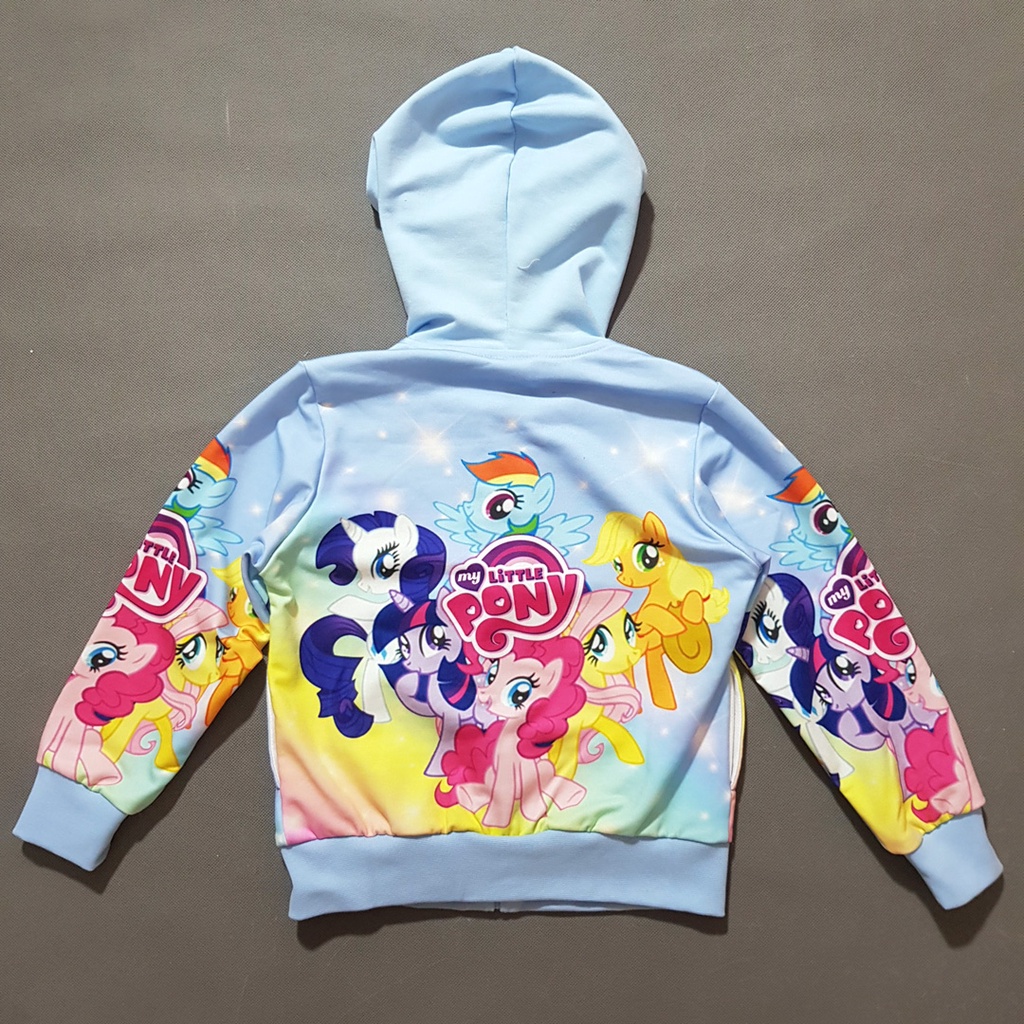 Áo khoác cotton mềm mát hình ngựa pony bảy sắc cầu vồng