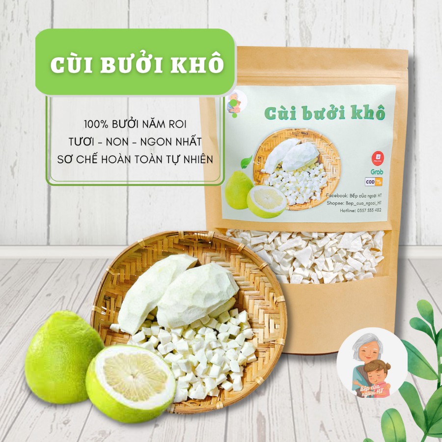 Cùi Bưởi Sấy Khô Loại 1 Giòn, Trắng, Xốp Gói 100G Bưởi An Giang