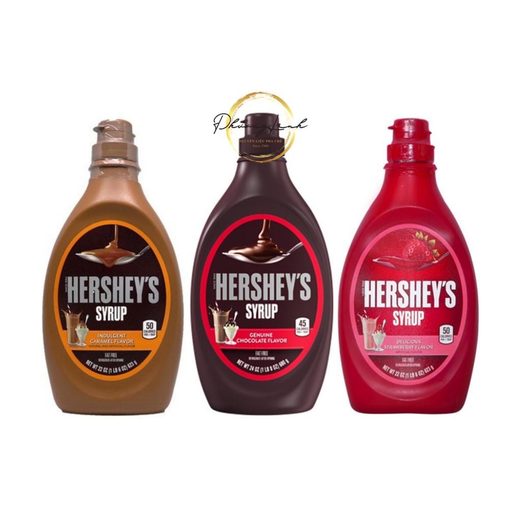Sốt Dâu Caramel Socola Hersheys Chai Nhỏ 680g hàng chuẩn mỹ ạ