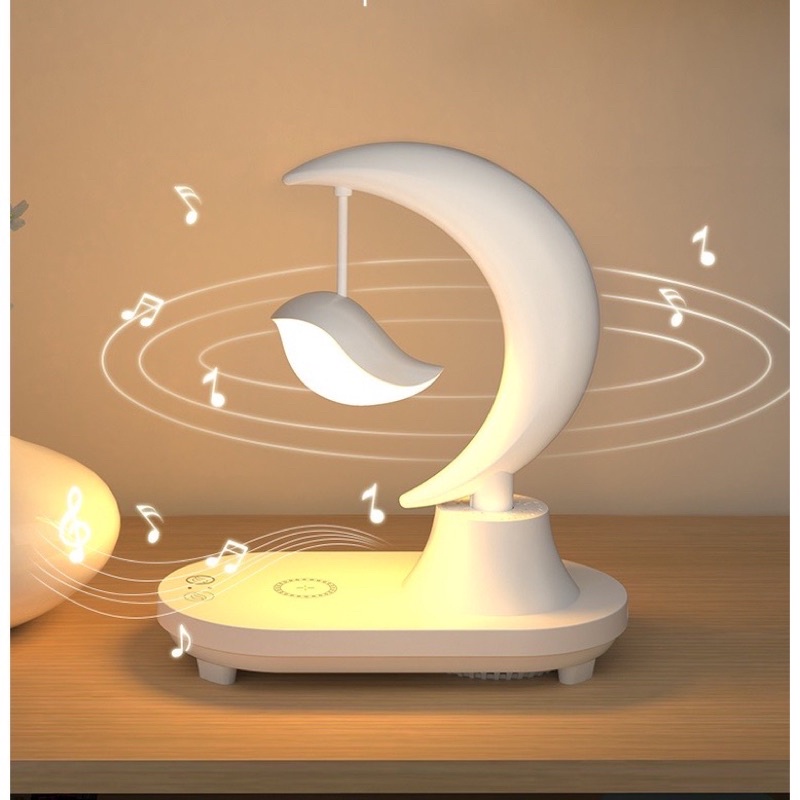 Đèn ngủ để bàn đa năng kết hợp sạc pin không dây, nghe nhạc bằng bluetooth có 8 màu sắc