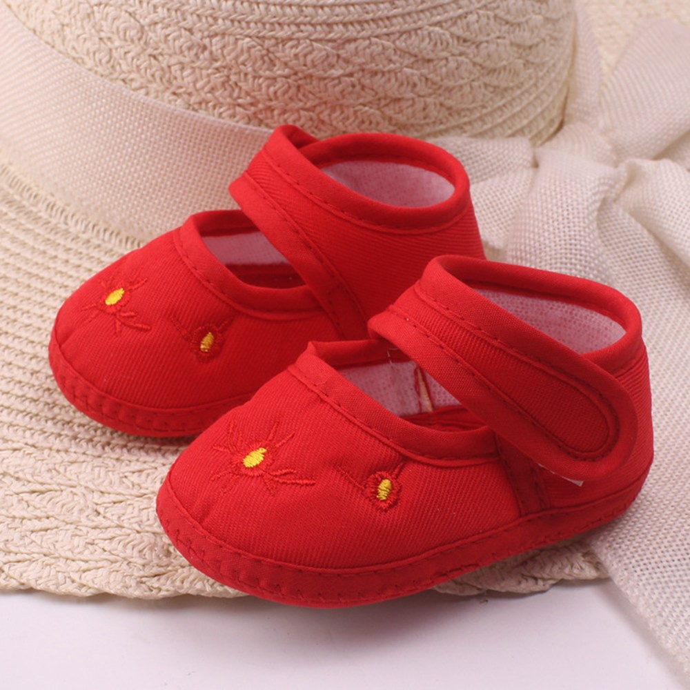 Giày Tập Đi Vải Cotton Mềm Cho Bé 0-12 Tháng Tuổi