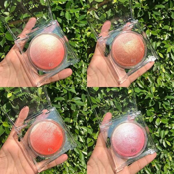 Phấn má hồng có nhũ kiêm phấn bắt sáng SIVANNA RAINBOW