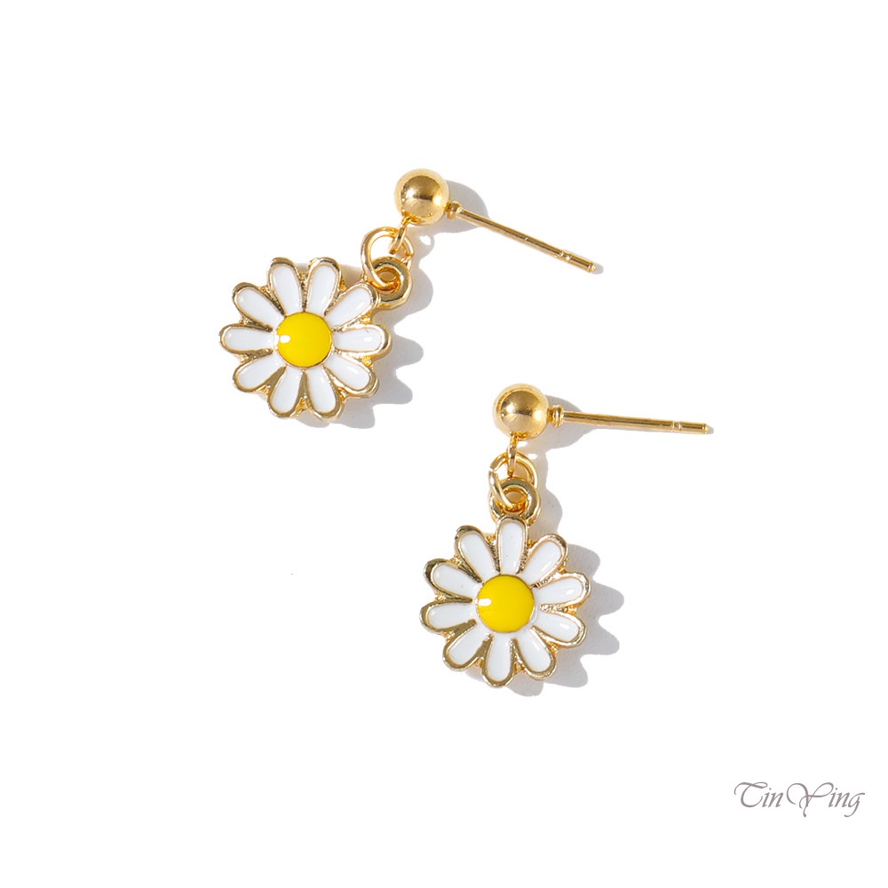 GETNOIVAS Bông Tai Hình Hoa Cúc Dễ Thương Phong Cách Hàn Quốc Cho Nữ