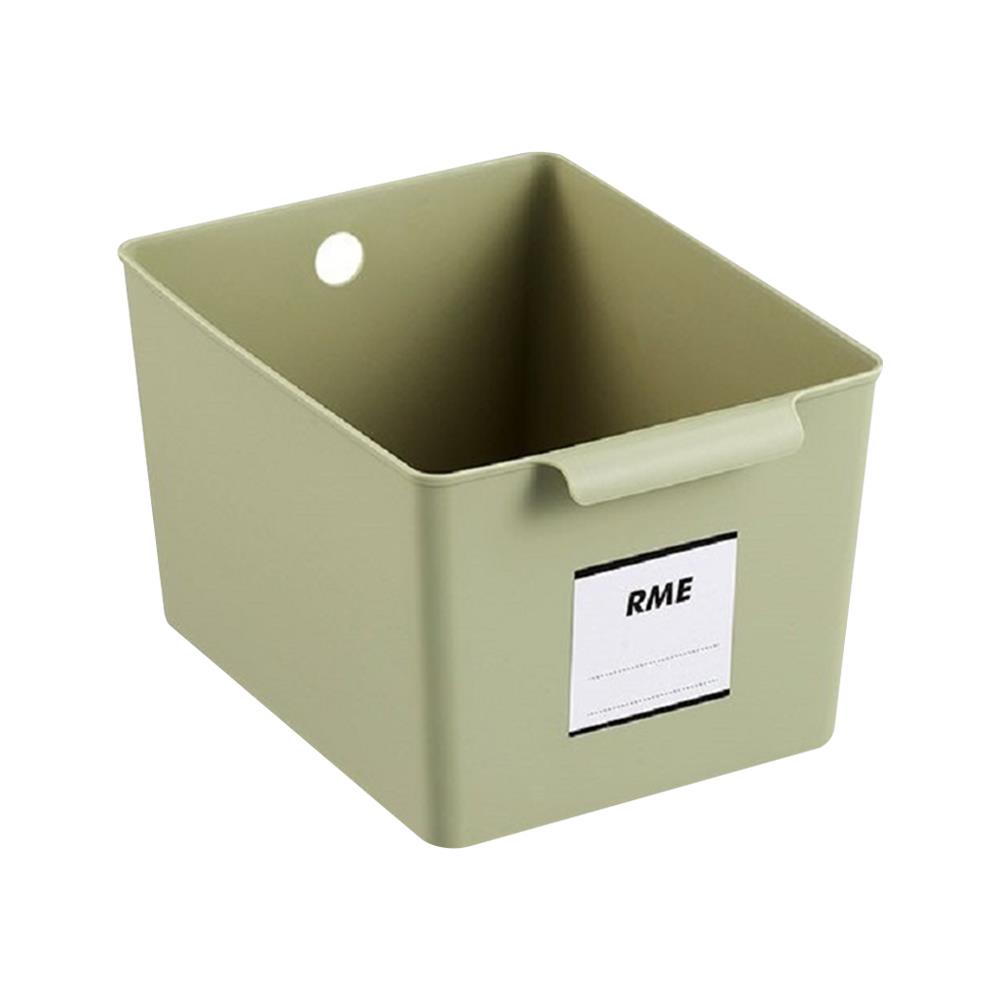 HomeBase STACKO Thùng nhựa đa năng có tay cầm Sz M MILD W25.5xH15xD19cm màu xanh rêu