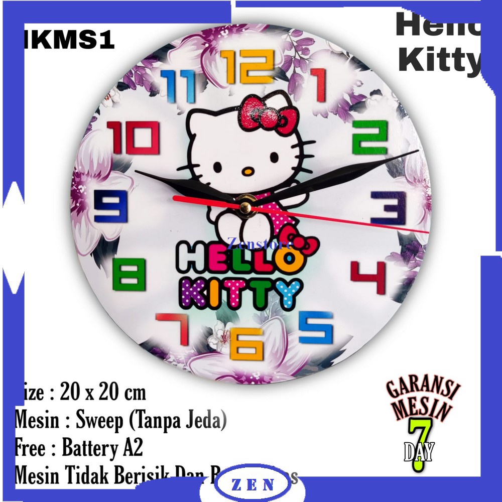 Đồng Hồ Treo Tường Hình Hello kitty Xinh Xắn