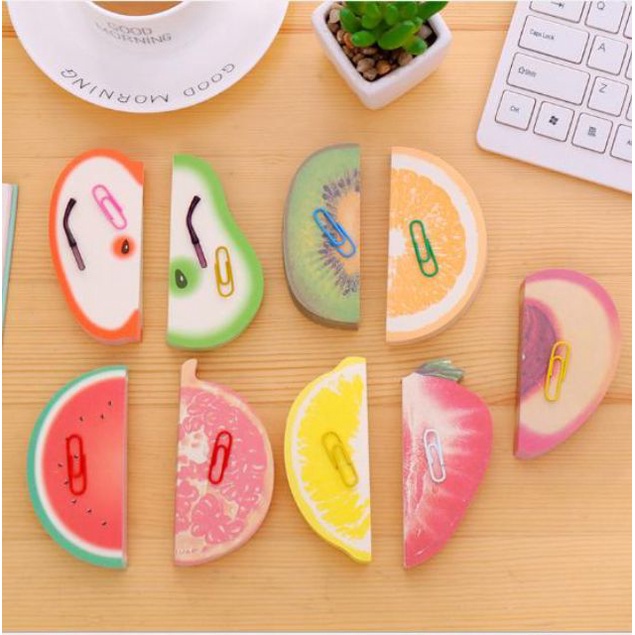 [FREESHIP]Giấy Note hình HOA QUẢ siêu dễ thương - Ghi nhớ công thức nhỏ gọn, tiện lợi - Note dán máy tính đẹp độc lạ