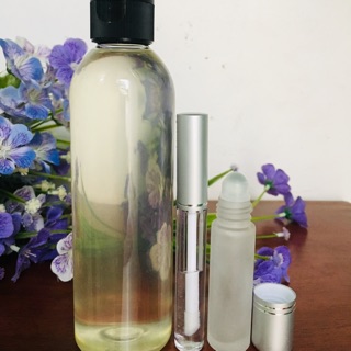 Combo 200ml dầu dừa + bộ 2 chai bi lăn, son nước dưỡng mi, mày, môi
