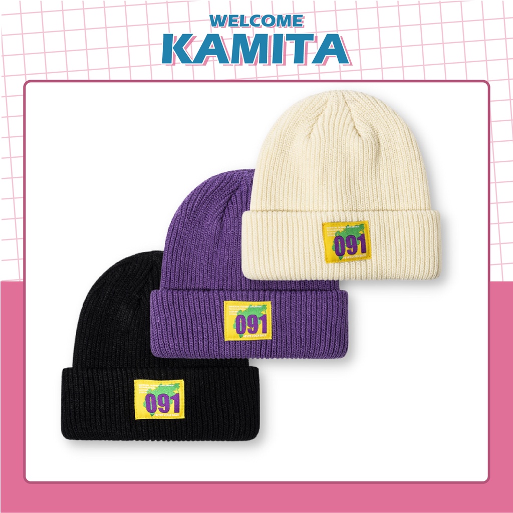 Mũ Len Beanie Thêu Hình Cao Cấp KAMITA Len Không Xù Thời Trang Hàn Quốc, Nón Len Đẹp Unisex Nam Nữ HipHop Mùa Đông ML14
