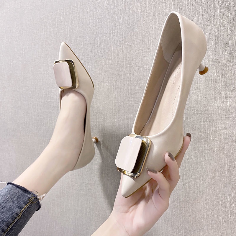 Giày Cao Gót 3cm Mũi Nhọn Thiết Kế Mới Thời Trang Dành Cho Nữ