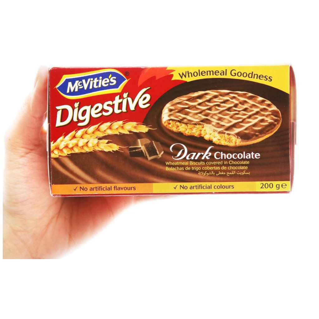 Bánh quy lúa mì nguyên cám socola đen Mcvitie's Digestive 200g