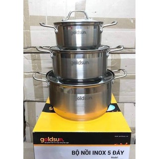 Bộ Nồi Inox Goldsun 5 Đáy