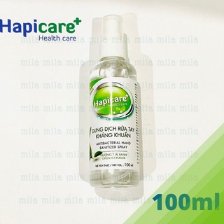 Dung Dịch Rửa tay Hapicare hương Trà xanh,Bạc hà (chai xịt mini 100ml và chai lớn xịt khuẩn 500ml) | BigBuy360 - bigbuy360.vn