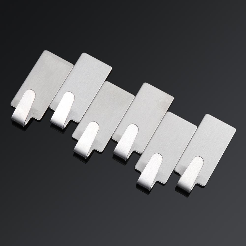 Set 6 Móc Treo Đồ Dán Tường Bằng Thép Không Gỉ