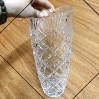 Lọ hoa thủy tinh pha lê trắng 30cm 