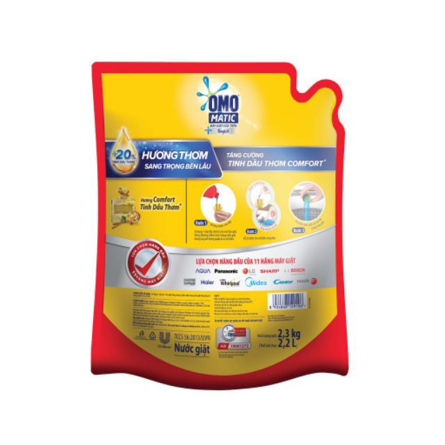 Nước Giặt Omo Comfort Tinh Dầu Thơm 2kg