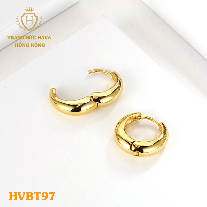 Bông Tai, Khuyên Tai Nữ Dáng Cổ Điển Xi Mạ Vàng Non Cao Cấp - Trang Sức Hava Hong Kong - HVBT97