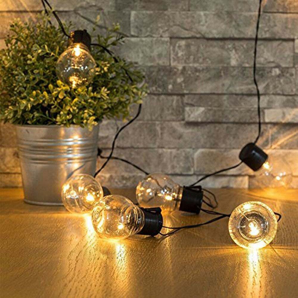 Dây Đèn Led 10 / 20 Bóng Sử Dụng Năng Lượng Mặt Trời Phong Cách Retro Trang Trí Nhà Cửa / Sân Vườn