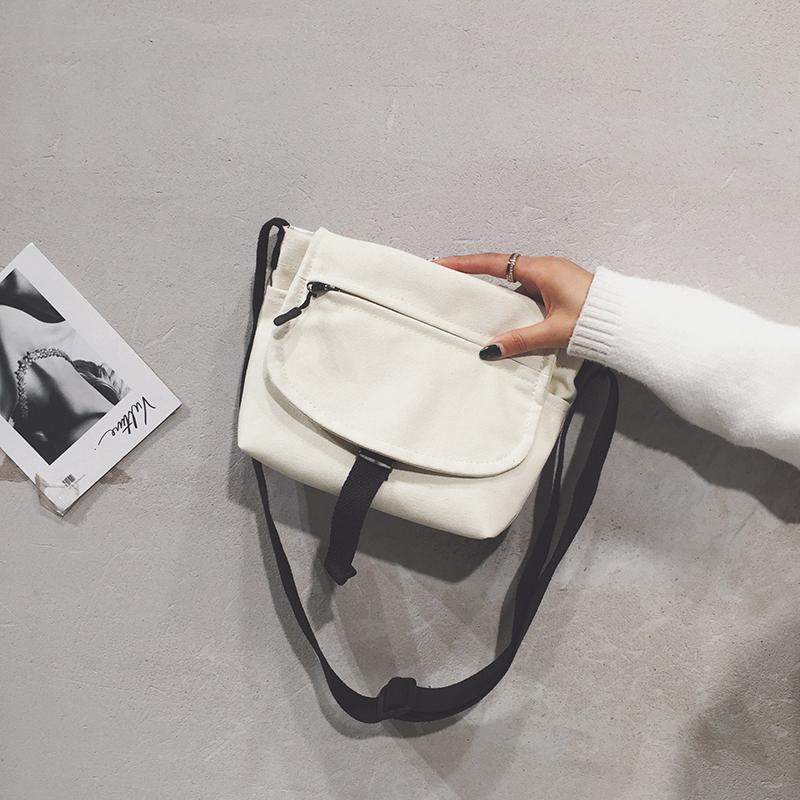 ☒Canvas Bag INS Pack xiên mang túi vải Lazy Sail nữ crossbody sinh viên trăm Harajuku đơn giản lớn năng lực