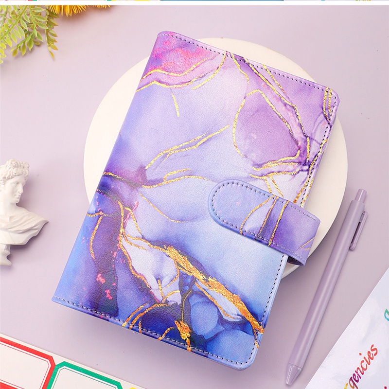 Phong Bì Tài Liệu Ngân Hàng/Tiền Giấy A6 Họa Tiết Đá Cẩm Thạch Nhiều Màu Sắc Có Khóa Kéo