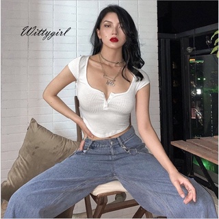 Áo Thun Nữ Cổ Trụ Cài Cúc Vạt Bầu Chất Len Gân Co Giãn Ôm Body Thời Trang CinZy SG