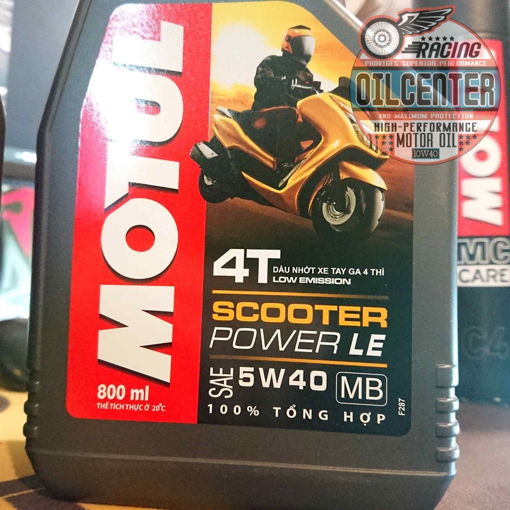 Combo Nhớt Motul Scooter Power Le 5W40 800ml + Nhớt Hộp Số (xe Tay Ga)