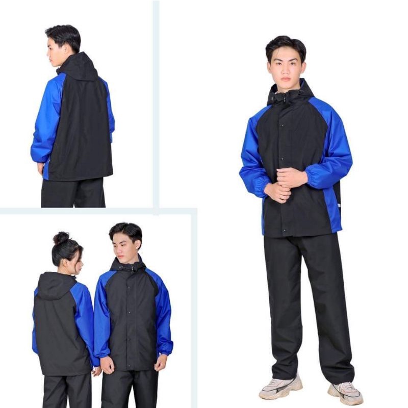 bộ quần áomưa 2lớp tặng kèm khẩutrang đi mưa