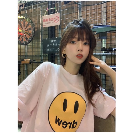 Áo thun nam nữ form rộng drew, áo phông tay thụng unisex chất cotton thoáng mát