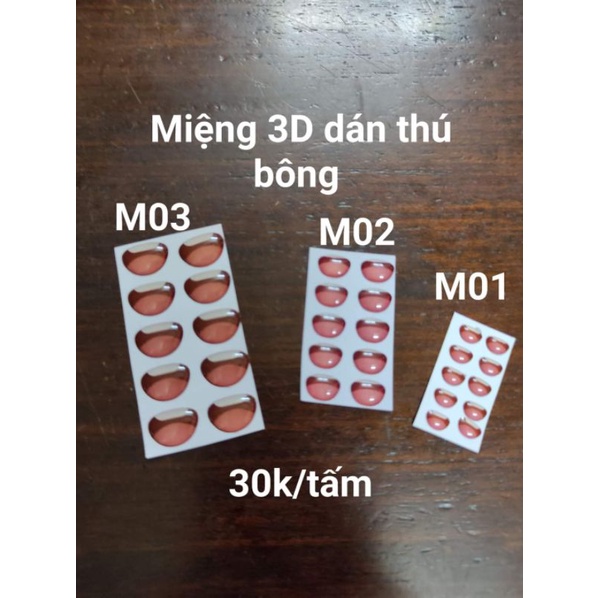 Phụ kiện mắt và miệng 3d dán thú bông