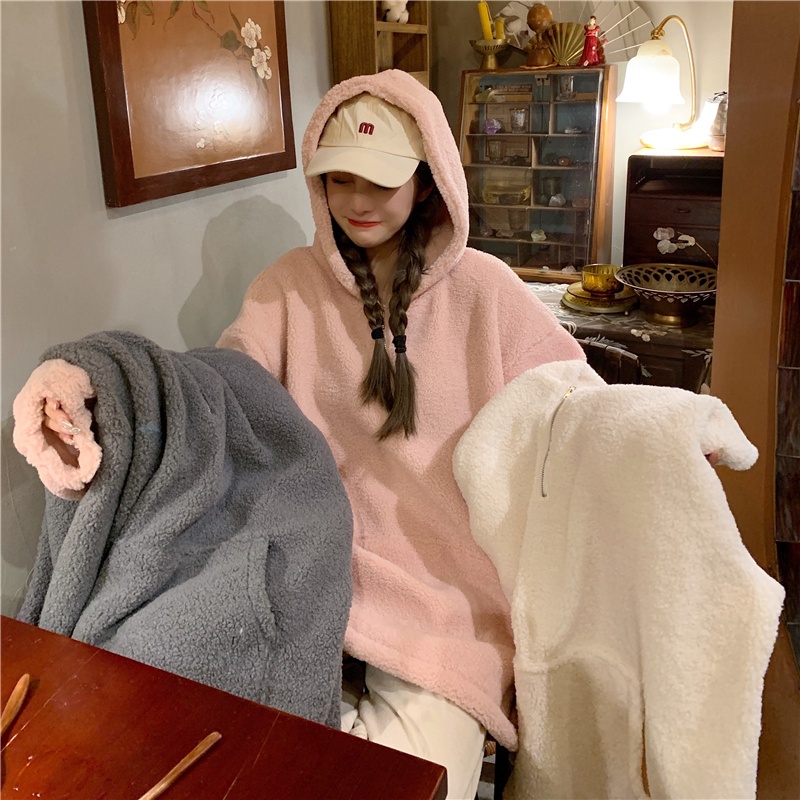 Áo hoodie dài tay dáng rộng thiết kế mới thời trang dành cho mùa đông | BigBuy360 - bigbuy360.vn