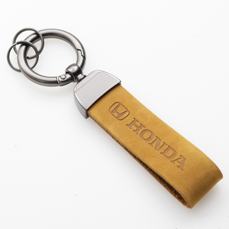 1 Móc Khóa Da Màu Vàng Hình Logo Xe Hơi Honda Dio Fit3 Rd1 Civic Binzhi XRV CRV Accord